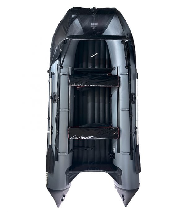 Фото ДИКИЙ 380 НДНД серый <br><b>с носовым тентом с окном</b> Фото ДИКИЙ 380 НДНД серый <br><b>с носовым тентом с окном</b>